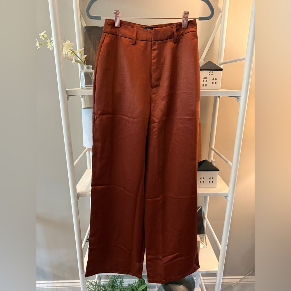 Lulu's Rust Wide-Leg Pants - Picture 3 of 3